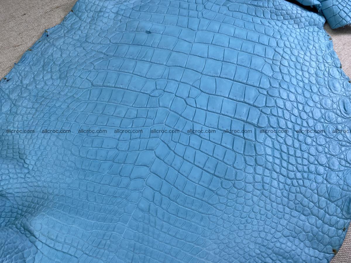 Crocodile skin belly part 35cm azure color 1512 Foto 5