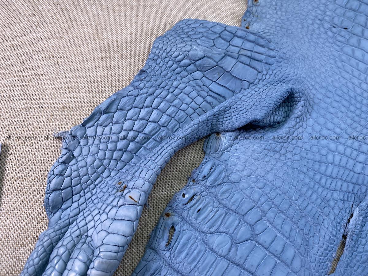 Crocodile skin belly part 34cm baby blue color 1514 Foto 6