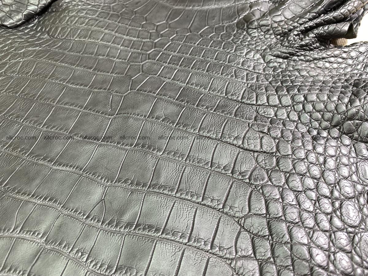 Crocodile skin belly part 33cm black color 1521 Foto 0
