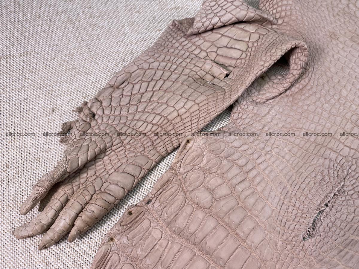 Crocodile skin belly part 29cm cappuccino color 1534 Foto 4