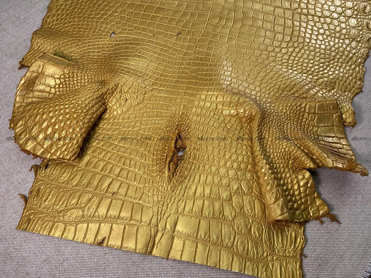Crocodile skin belly part 44cm (no tail) gold color 1526 Foto 8