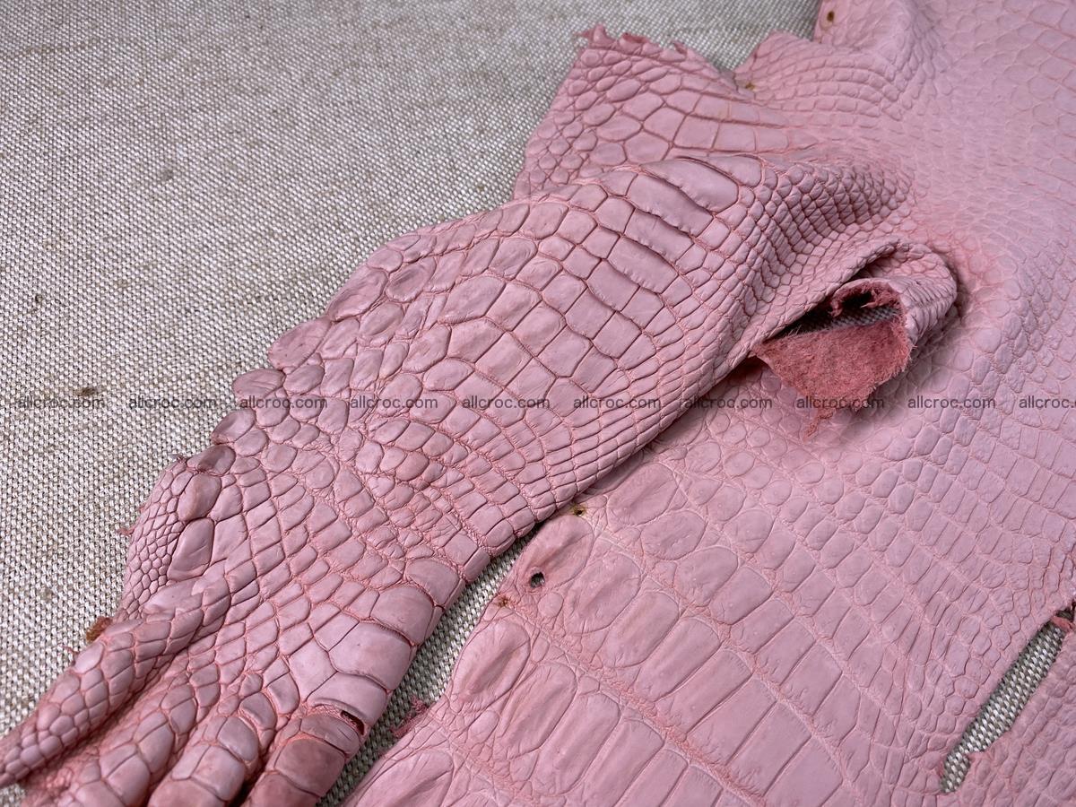 Crocodile skin belly part 32cm pink salmon color 1516 Foto 7