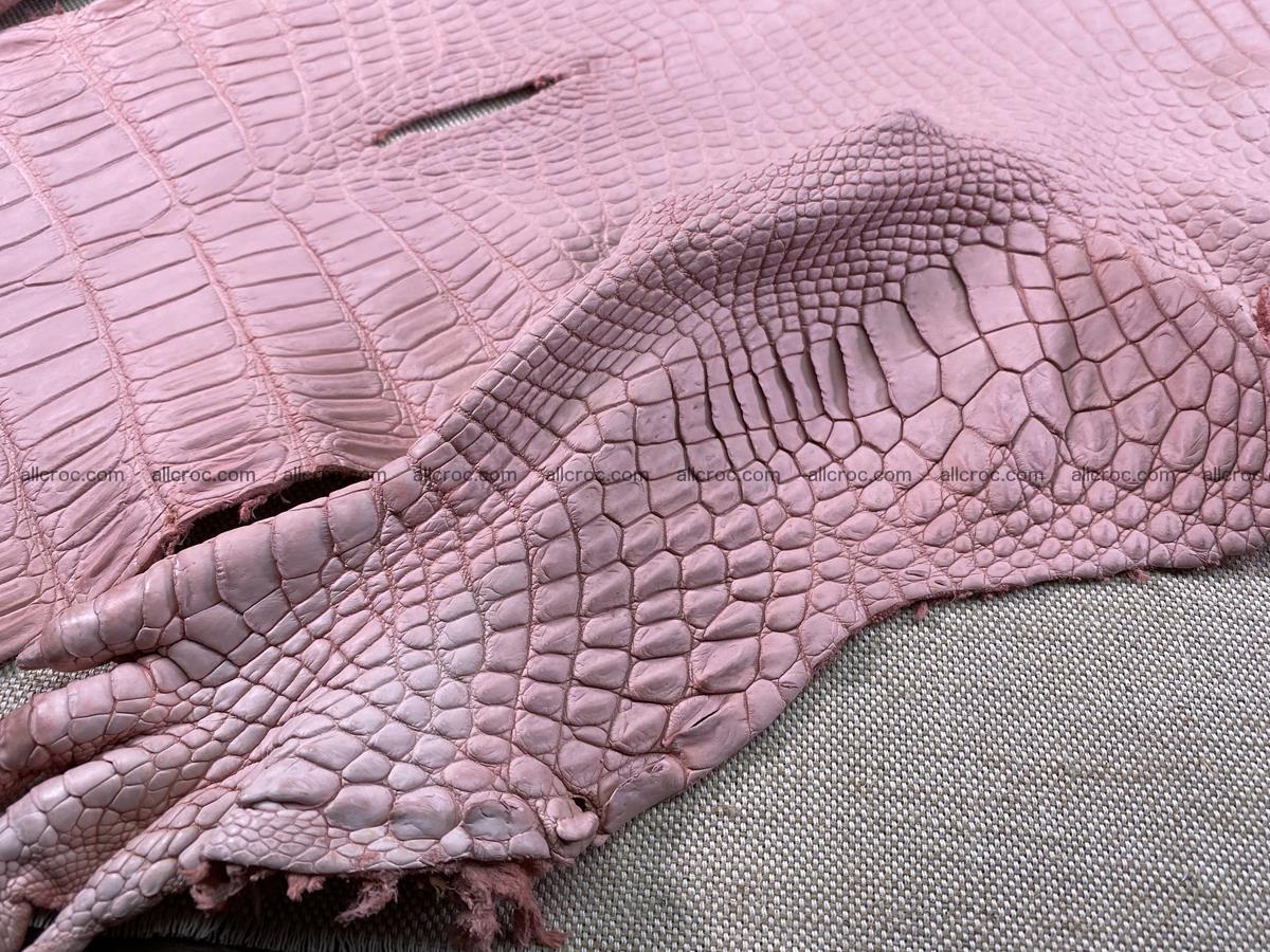 Crocodile skin belly part 32cm pink salmon color 1516 Foto 8
