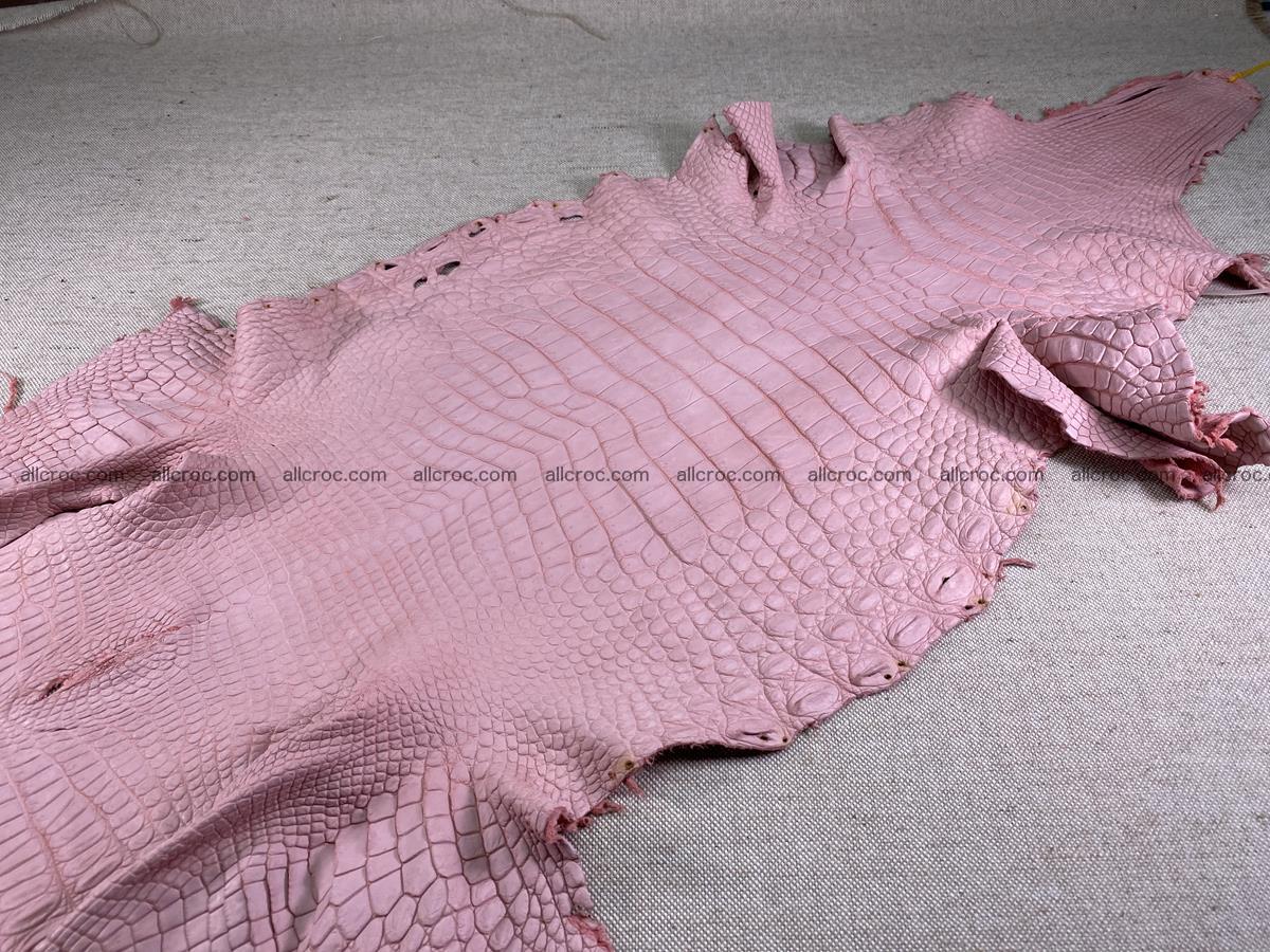 Crocodile skin belly part 34cm pink salmon color 1518 Foto 1