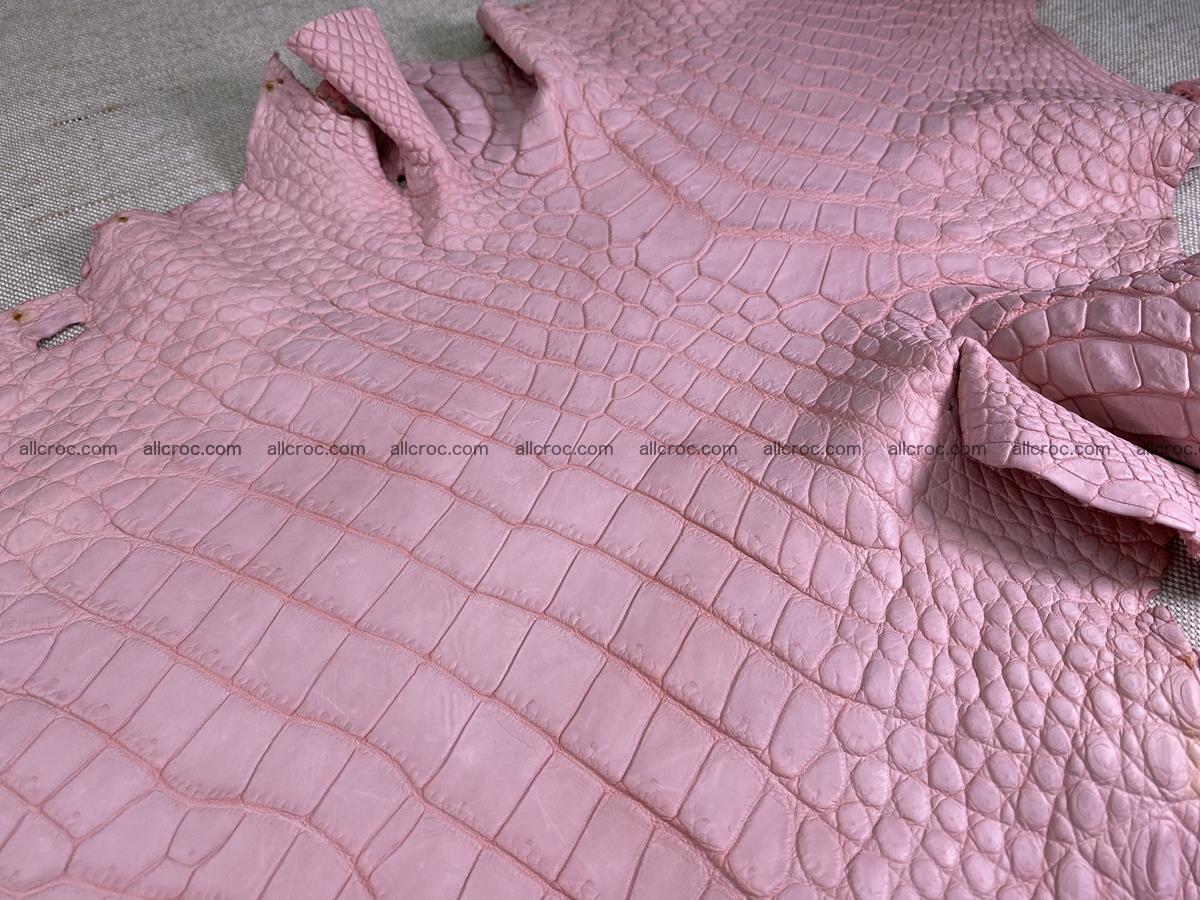 Crocodile skin belly part 34cm pink salmon color 1518 Foto 0
