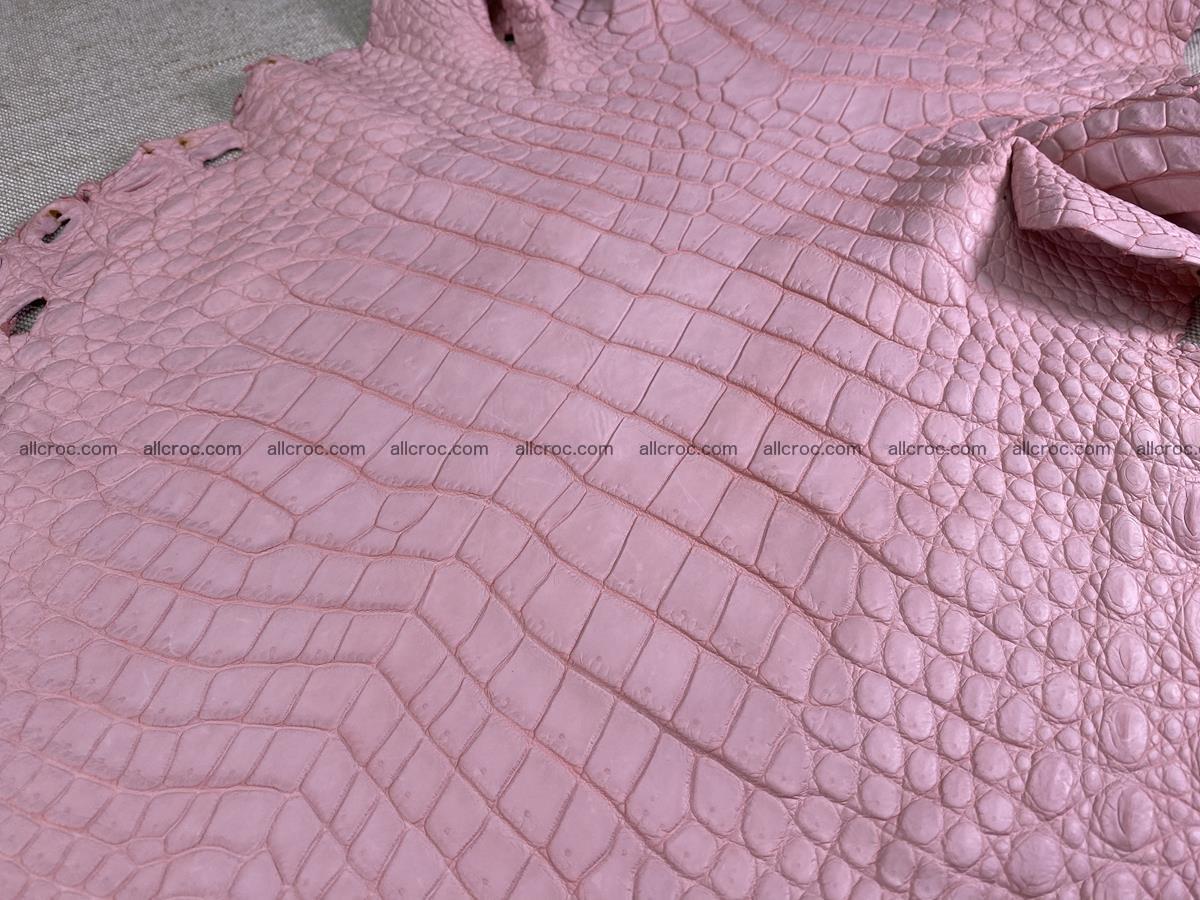 Crocodile skin belly part 34cm pink salmon color 1518 Foto 3