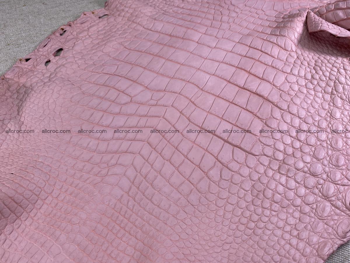 Crocodile skin belly part 34cm pink salmon color 1518 Foto 4