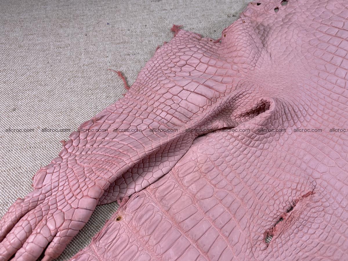 Crocodile skin belly part 34cm pink salmon color 1518 Foto 6