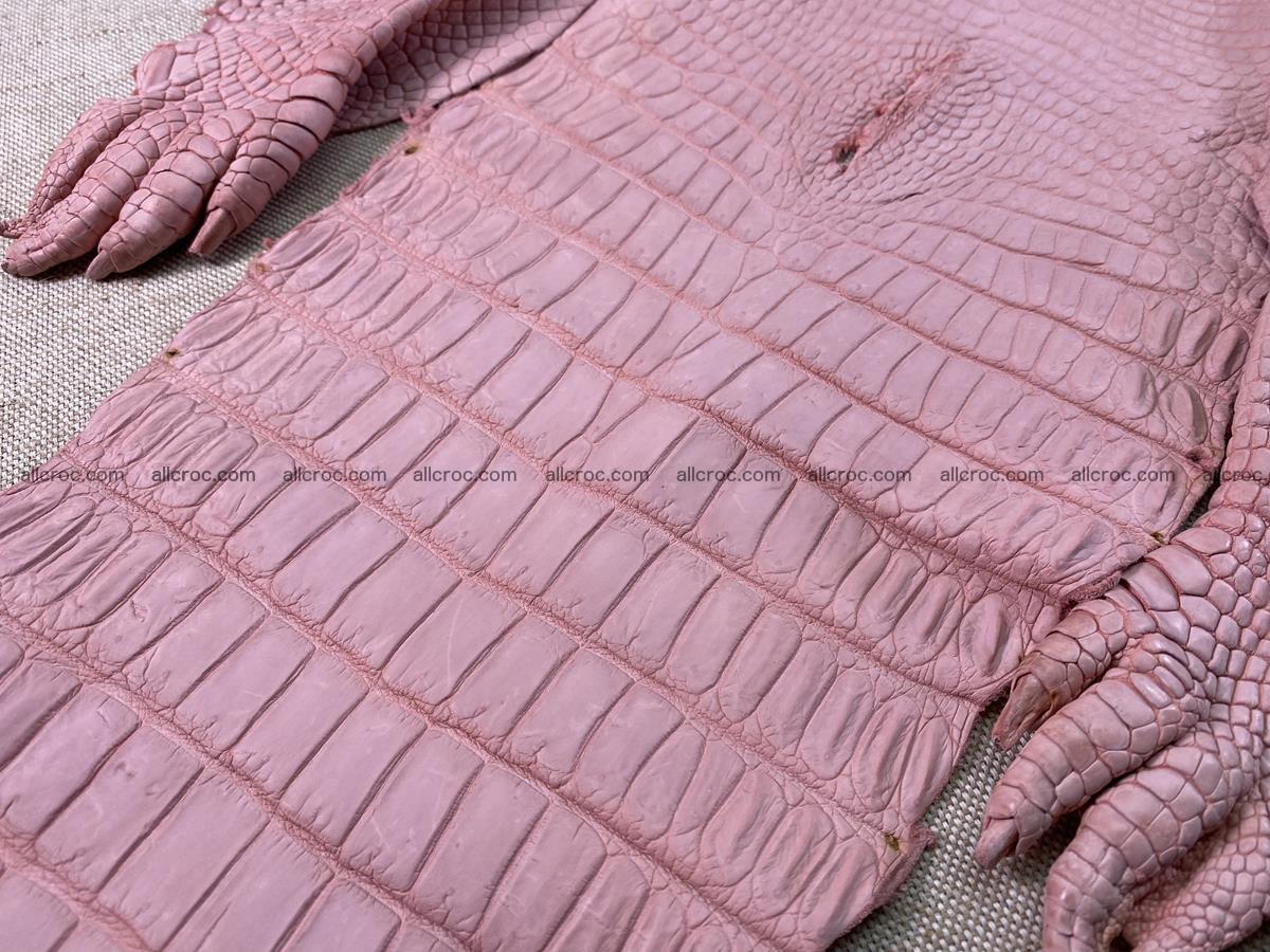 Crocodile skin belly part 34cm pink salmon color 1518 Foto 9