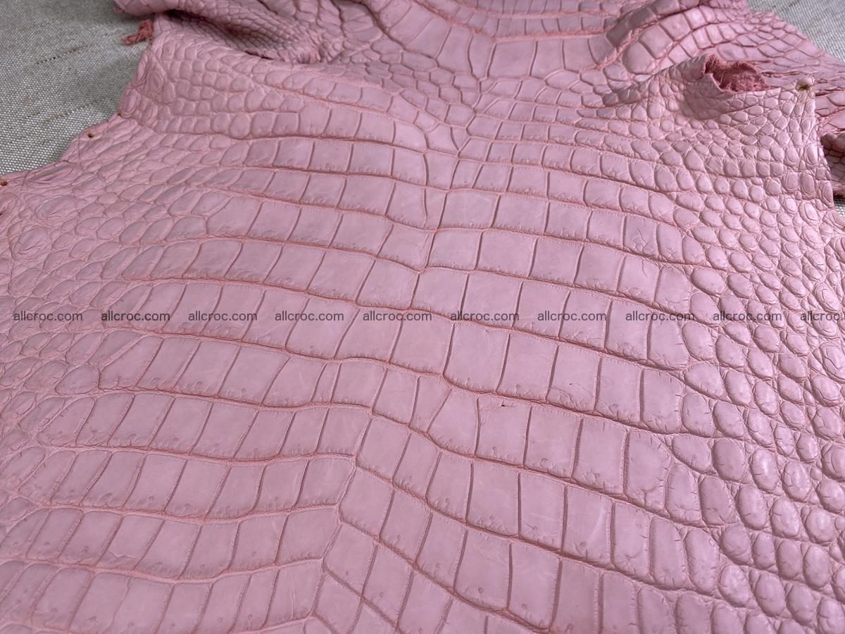 Crocodile skin belly part 35cm pink salmon color 1519 Foto 0