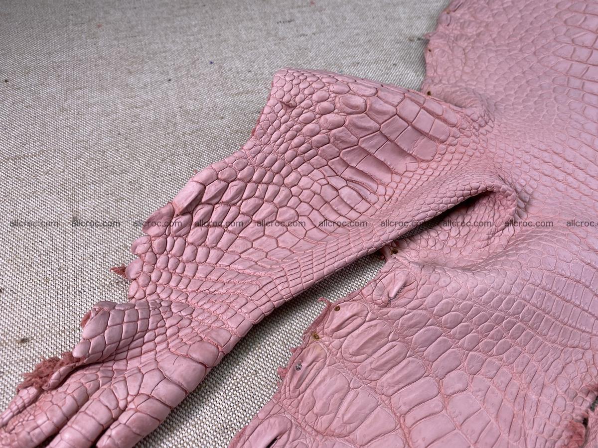 Crocodile skin belly part 35cm pink salmon color 1519 Foto 7