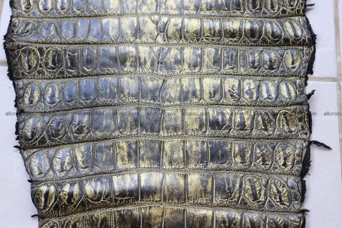 Crocodile skin belly part gold color brush off effect 1251 Foto 8