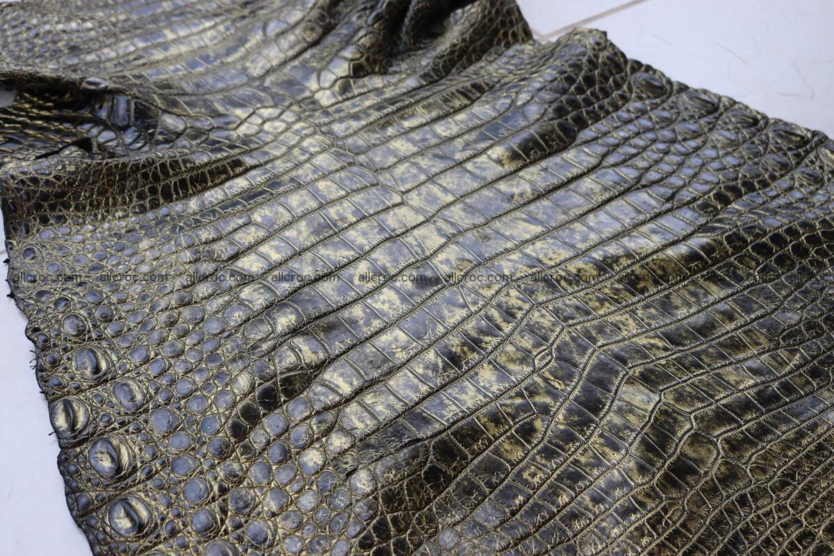Crocodile skin belly part gold color brush off effect 1251 Foto 17