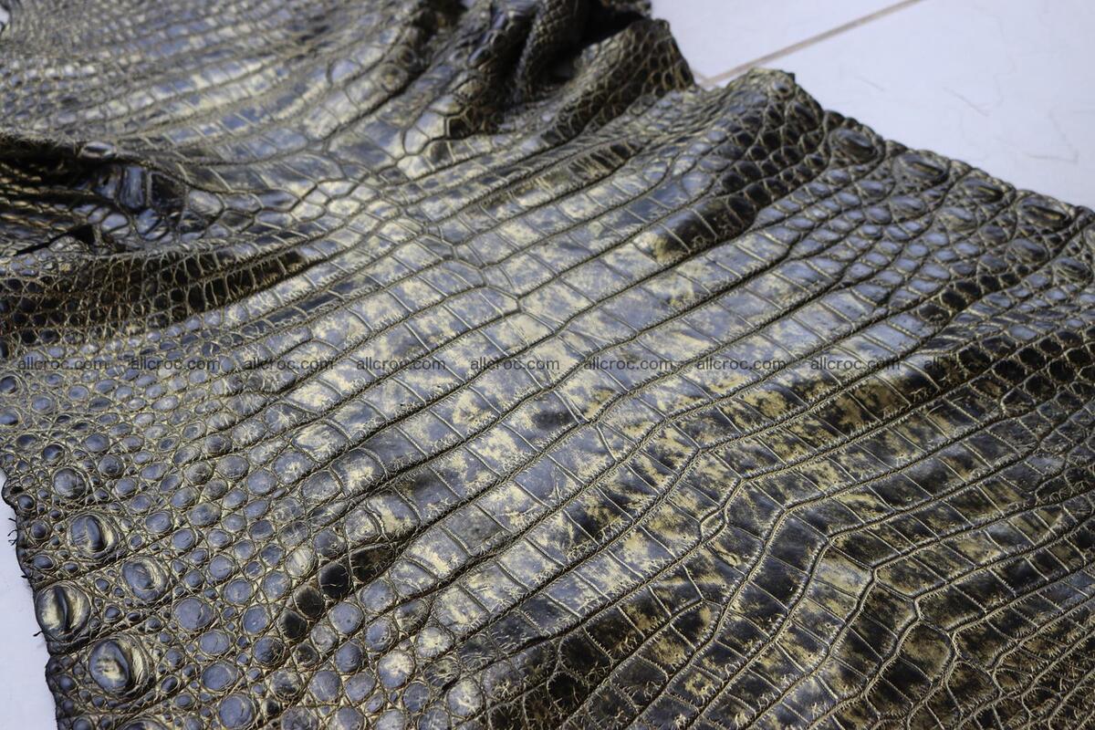 Crocodile skin belly part gold color brush off effect 1251 Foto 18