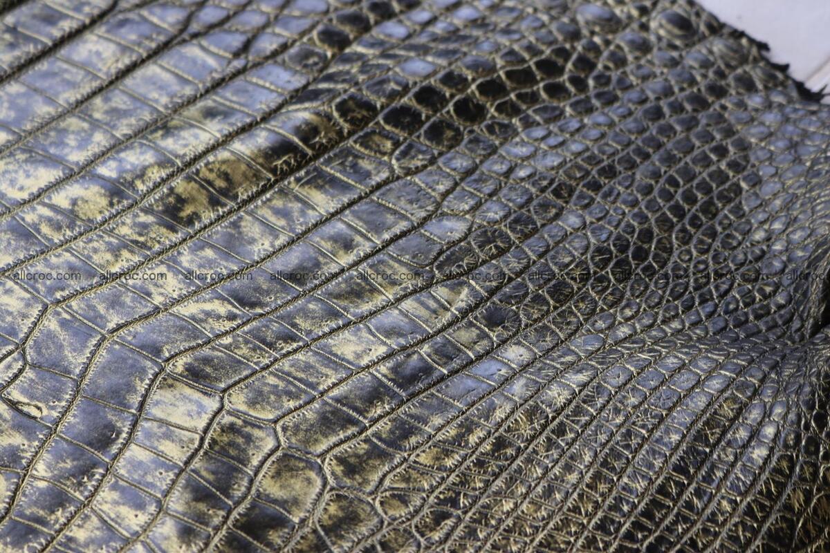 Crocodile skin belly part gold color brush off effect 1251 Foto 12