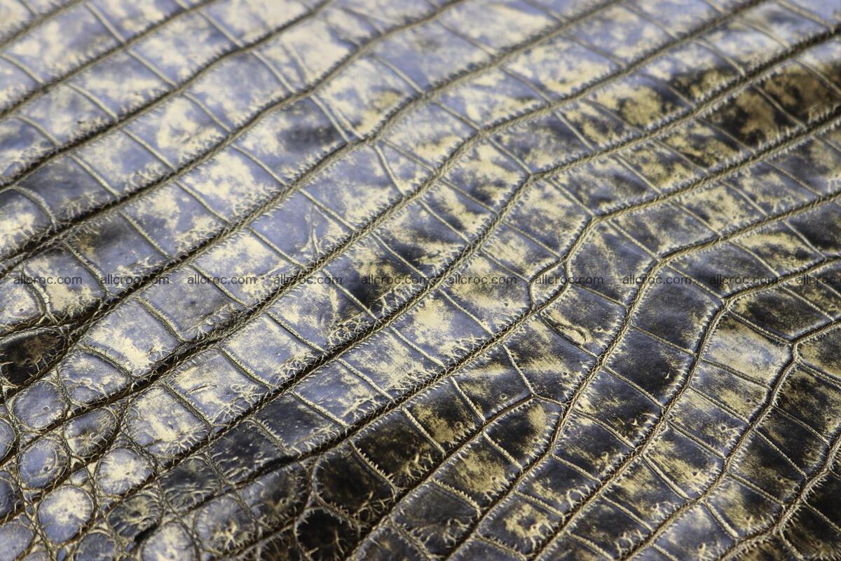 Crocodile skin belly part gold color brush off effect 1251 Foto 13
