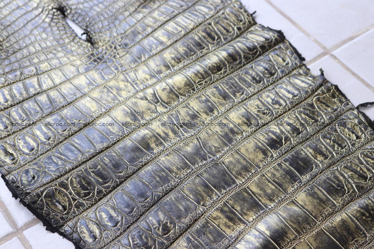 Crocodile skin belly part gold color brush off effect 1251 Foto 19