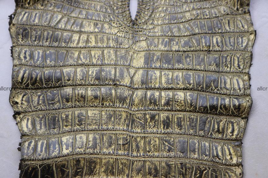 Crocodile skin belly part gold color brush off effect 1253
