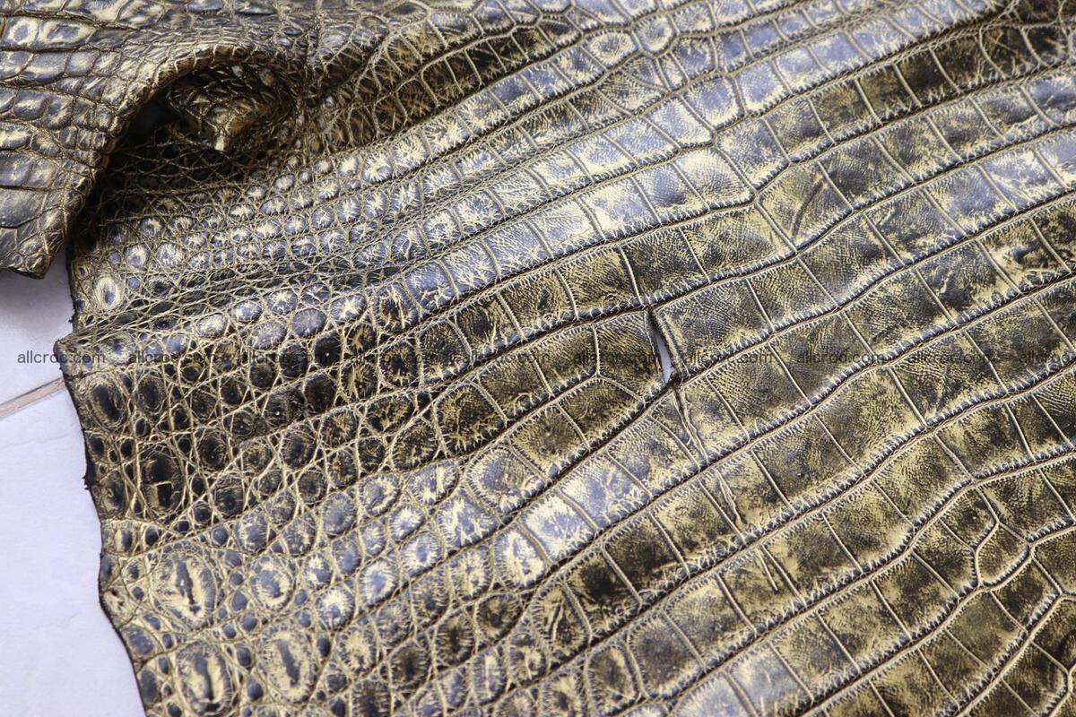Crocodile skin belly part gold color brush off effect 1253 Foto 23