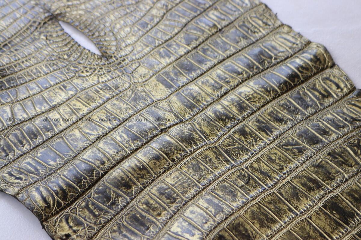 Crocodile skin belly part gold color brush off effect 1253 Foto 14