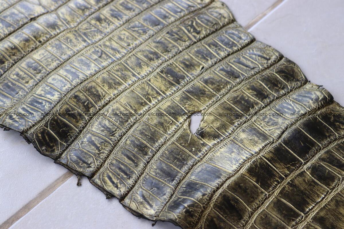 Crocodile skin belly part gold color brush off effect 1253 Foto 22