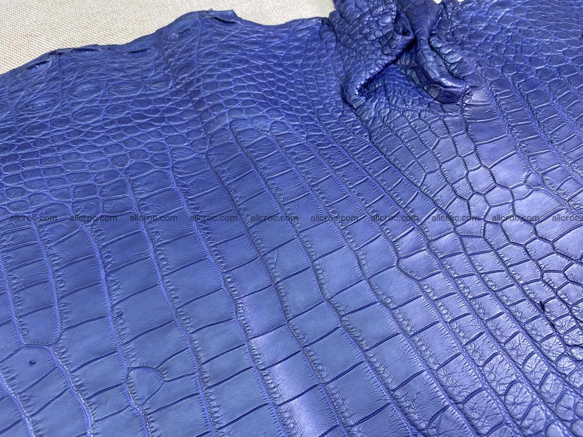 Crocodile skin belly part 35cm navy blue color 1460 Foto 0