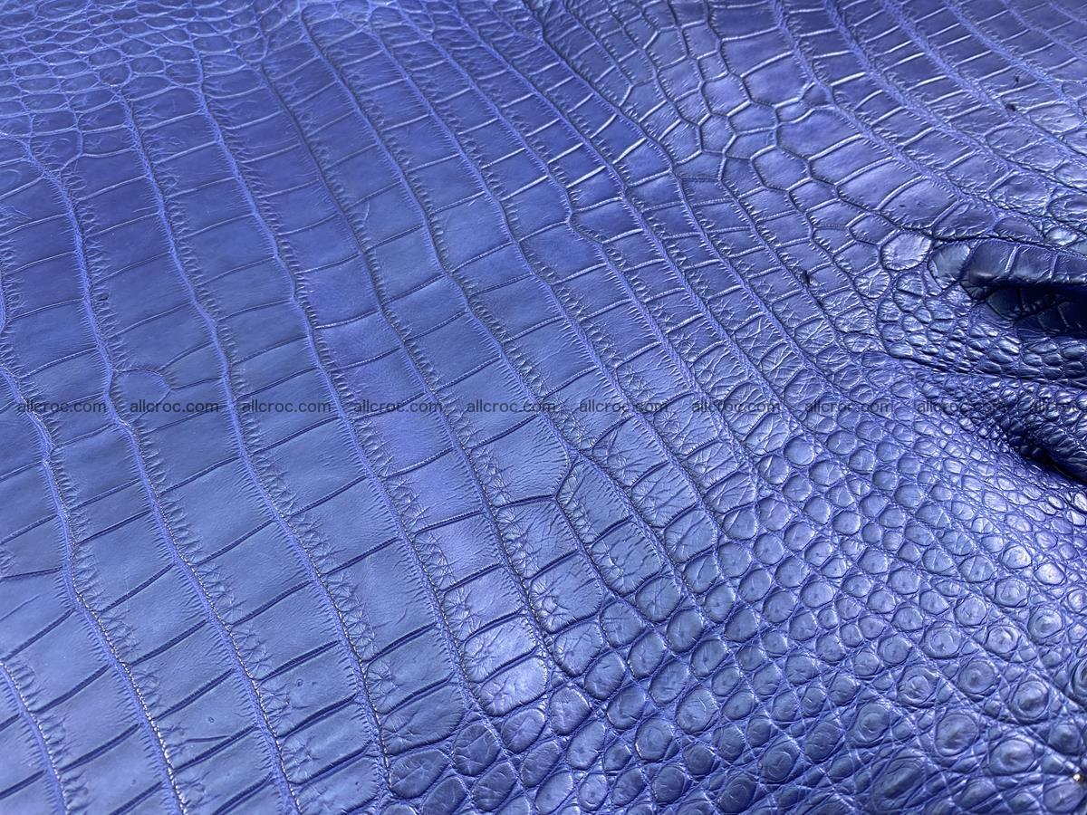Crocodile skin belly part 35cm navy blue color 1460 Foto 4