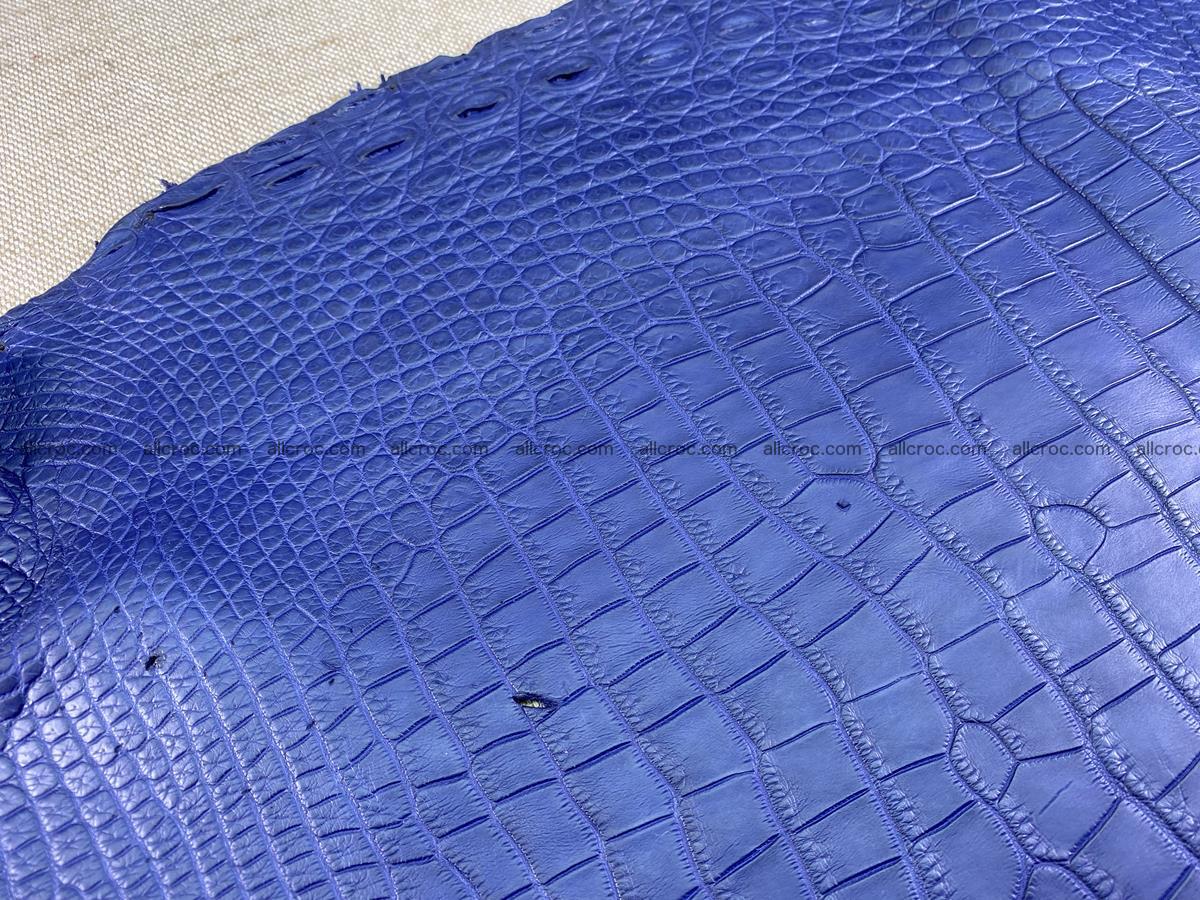 Crocodile skin belly part 35cm navy blue color 1460 Foto 7