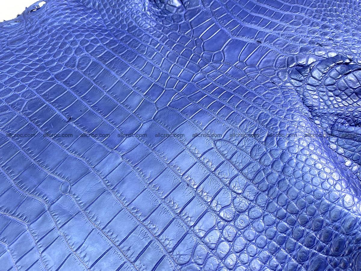 Crocodile skin belly part 36cm navy blue color 1461 Foto 0
