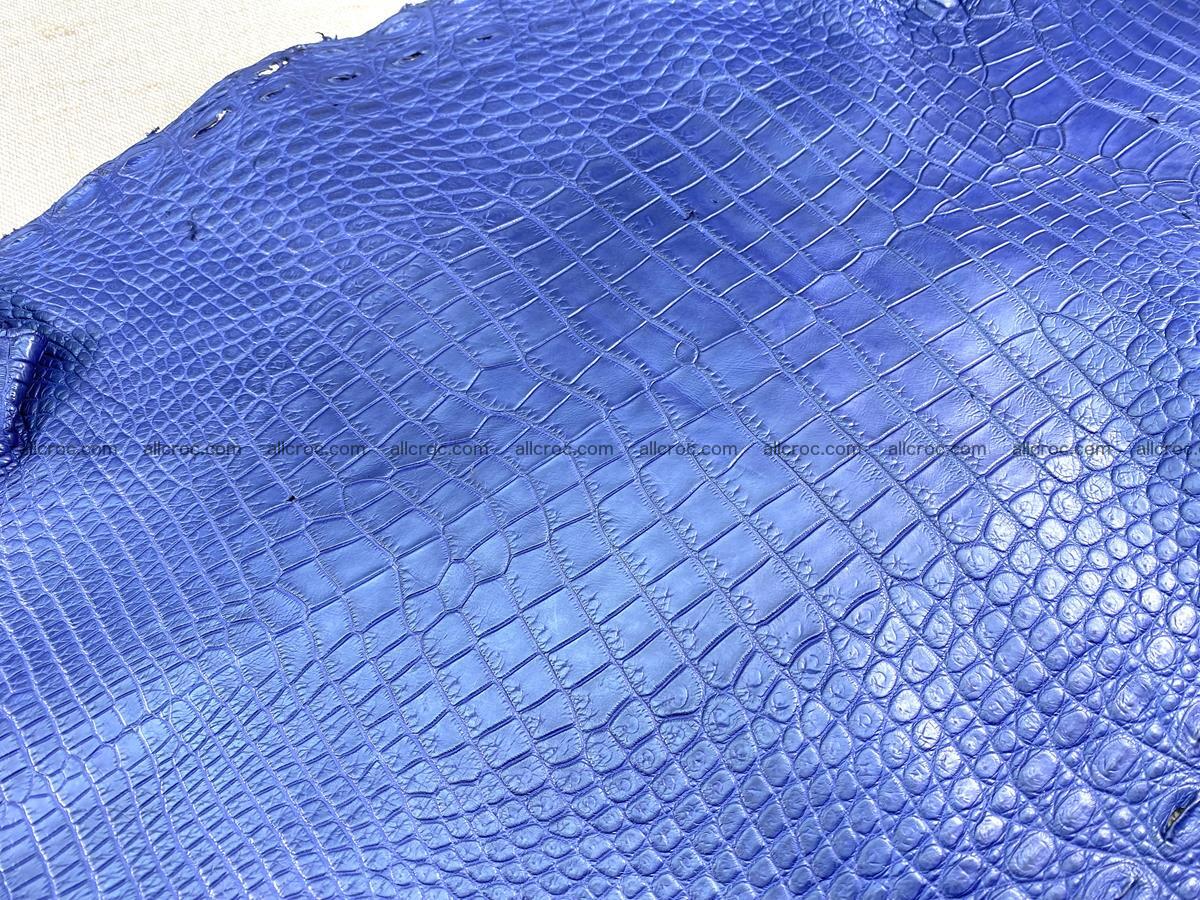 Crocodile skin belly part 36cm navy blue color 1461 Foto 9