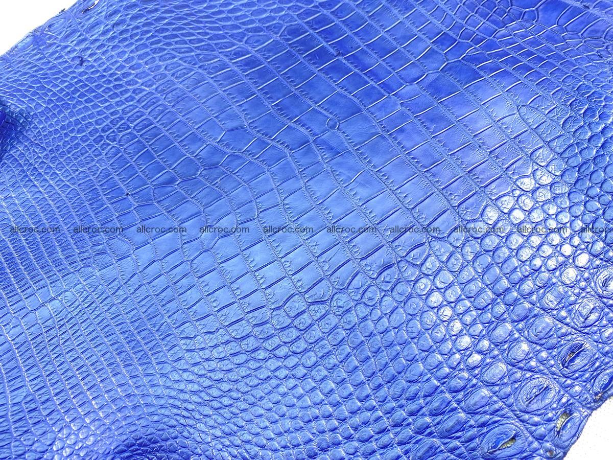 Crocodile skin belly part 36cm navy blue color 1461 Foto 10
