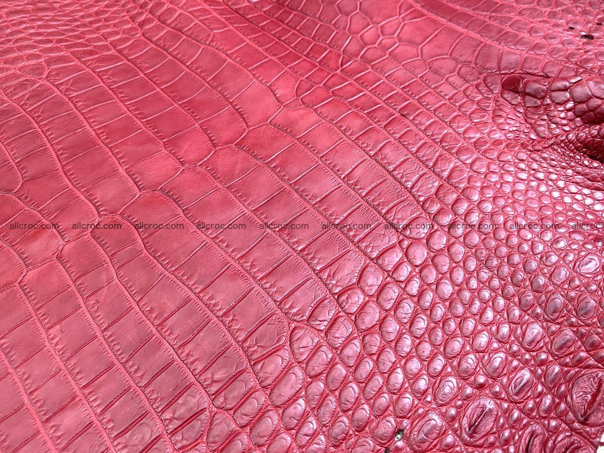 Crocodile skin belly part 34cm red wine color 1462 Foto 0