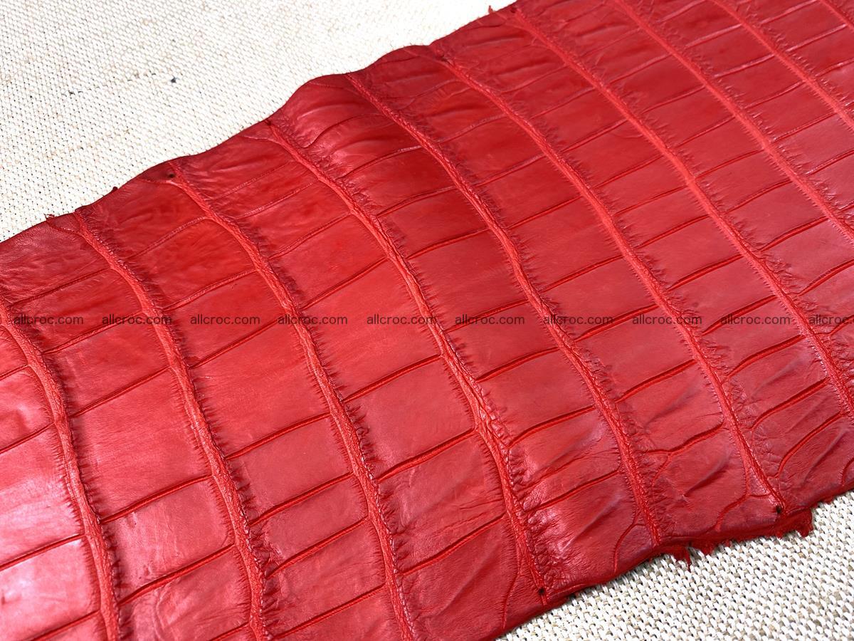 Crocodile skin belly part 34cm red ferrari color 1458 Foto 8