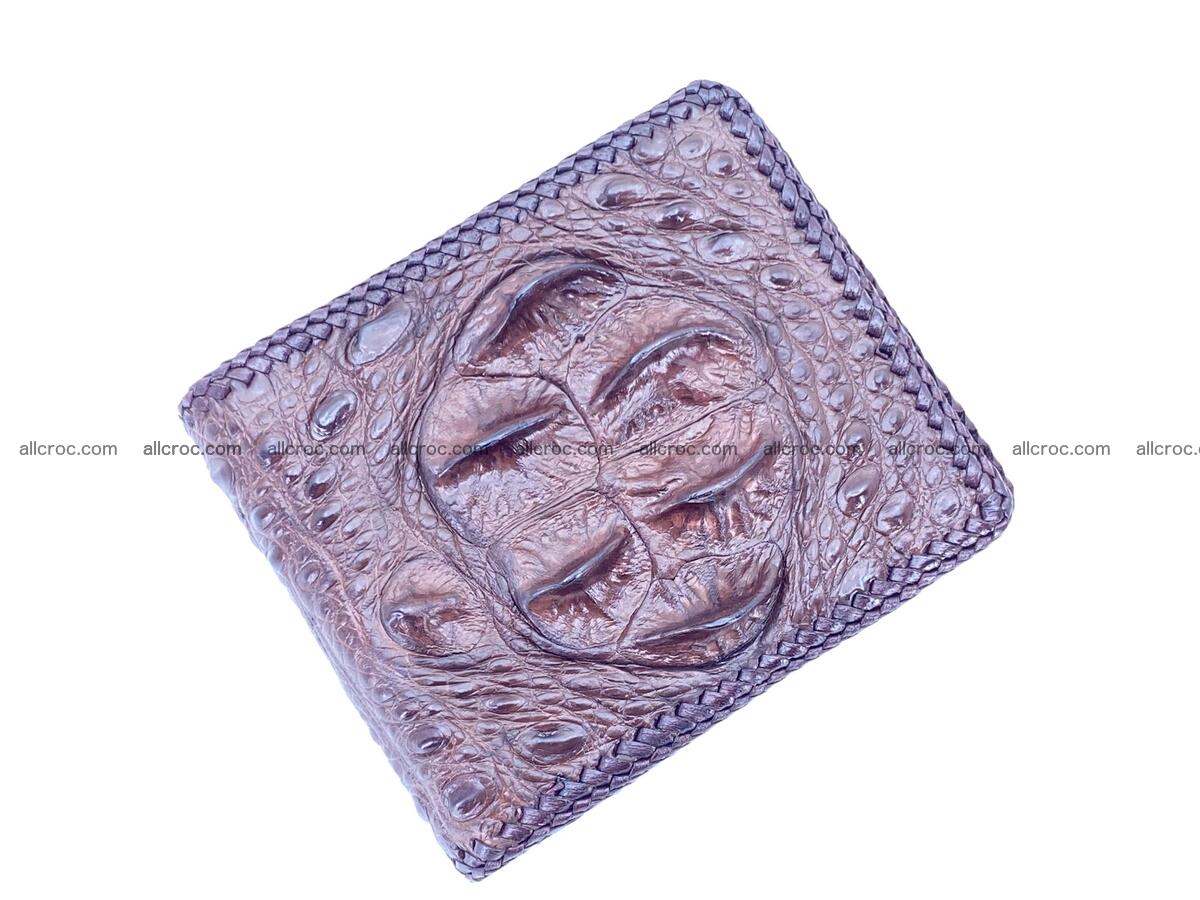 Crocodile skin bifold wallet with braided trim 2271 Foto 0