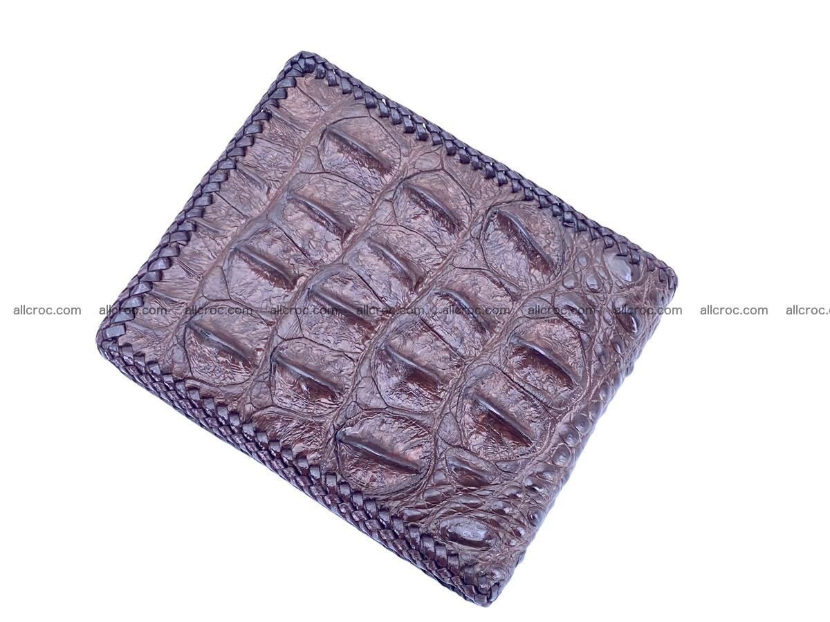 Crocodile skin bifold wallet with braided trim 2271 Foto 1