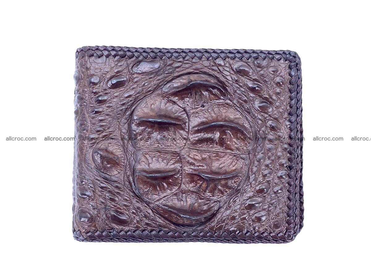 Crocodile skin bifold wallet with braided trim 2271 Foto 2