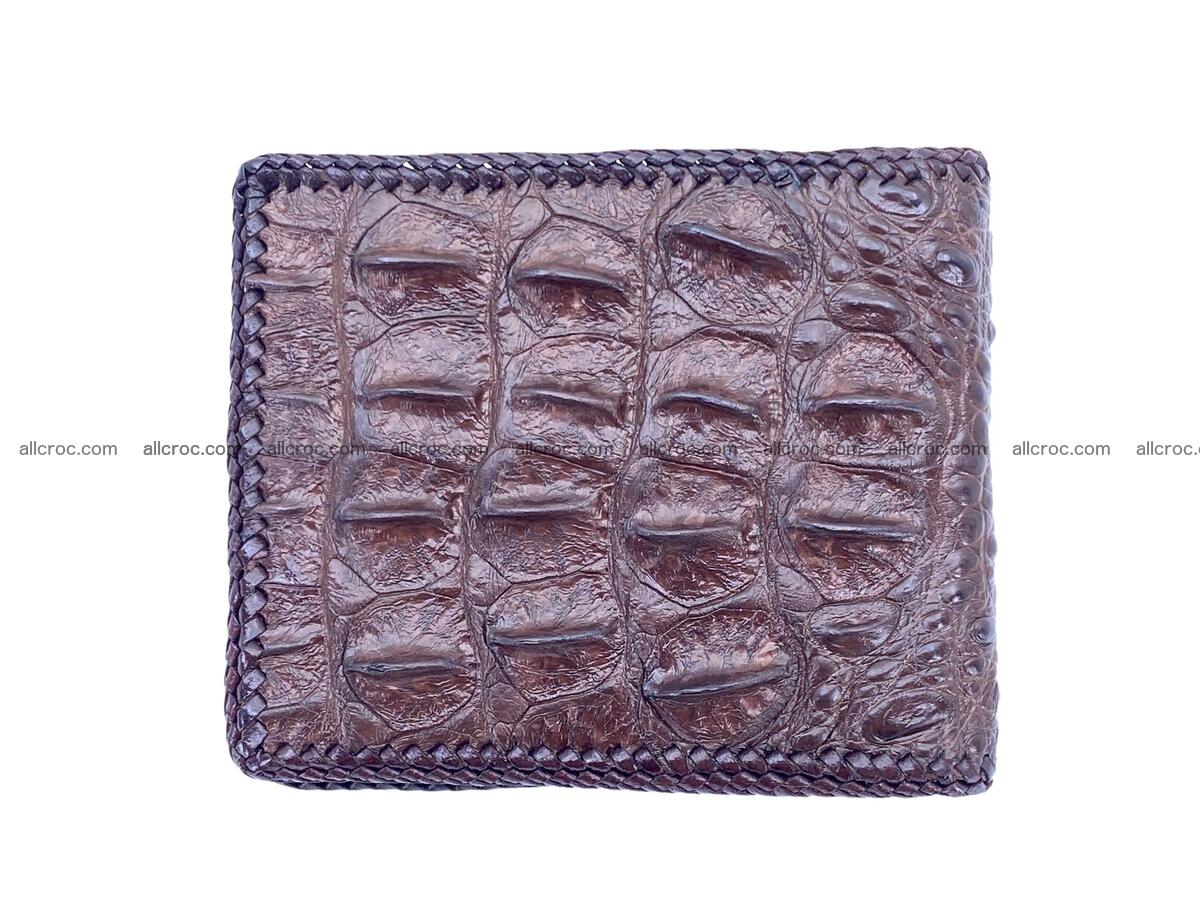 Crocodile skin bifold wallet with braided trim 2271 Foto 3