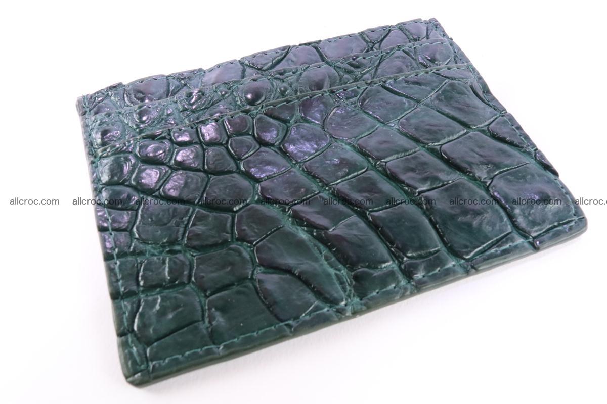 Card holder from Siamese crocodile skin dark green color 372 Foto 0