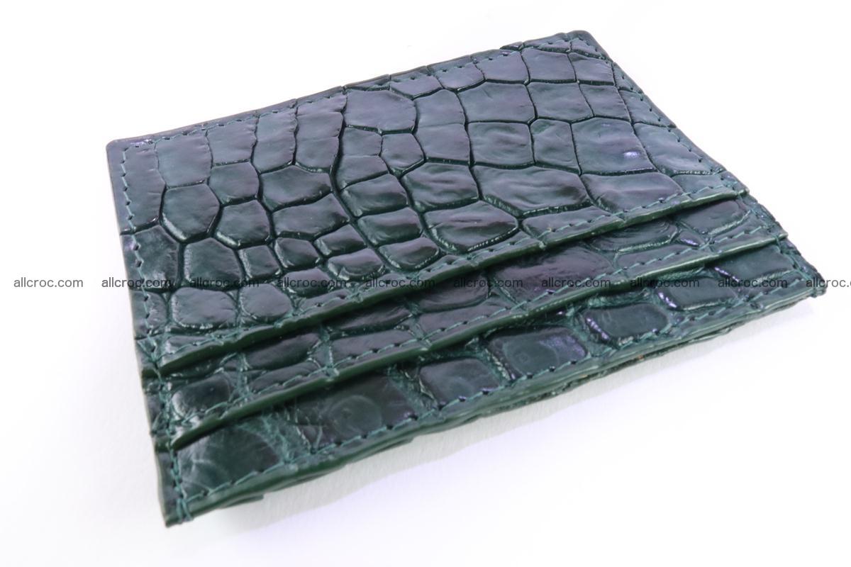 Card holder from Siamese crocodile skin dark green color 372 Foto 1