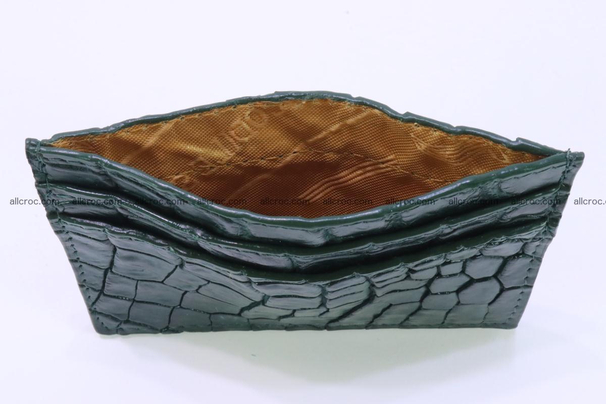 Card holder from Siamese crocodile skin dark green color 372 Foto 3