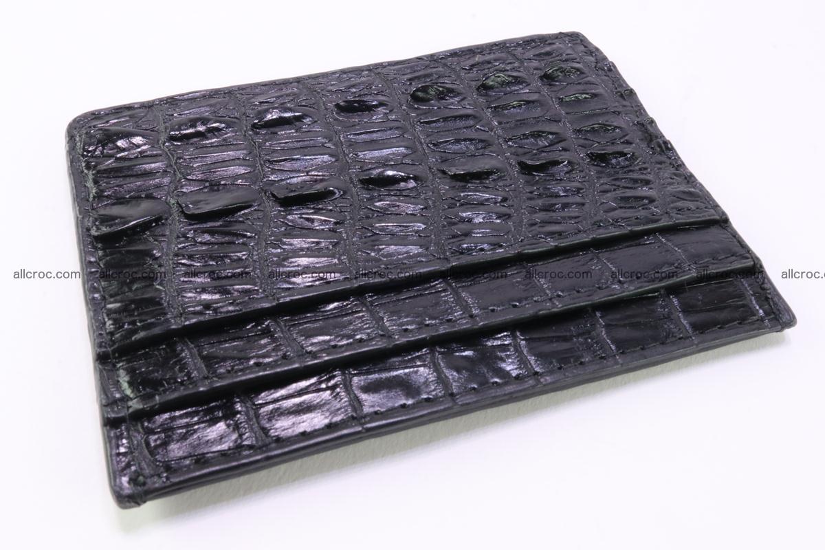 Card holder from tail part of Siamese crocodile skin black color 376 Foto 1