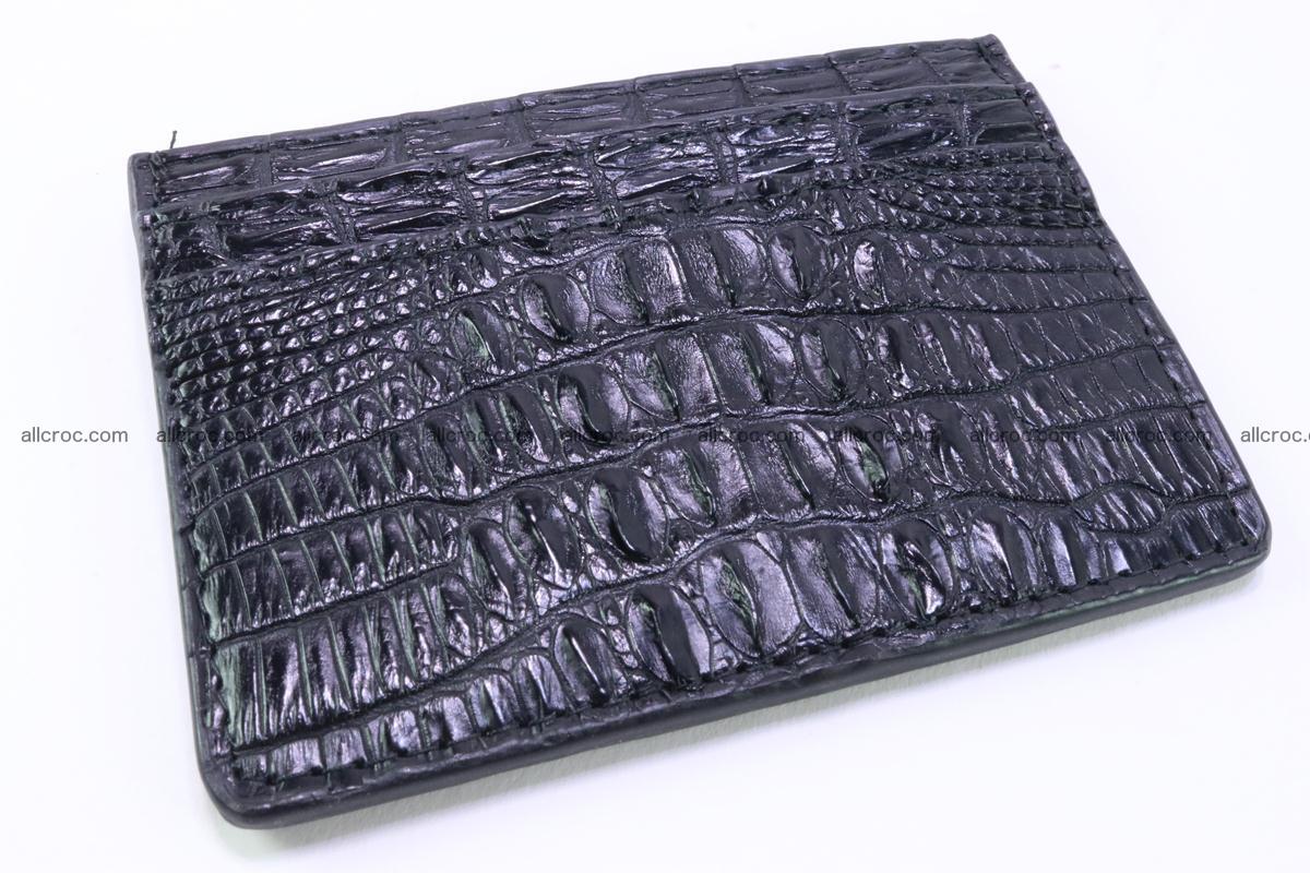 Card holder from tail part of Siamese crocodile skin black color 377 Foto 0