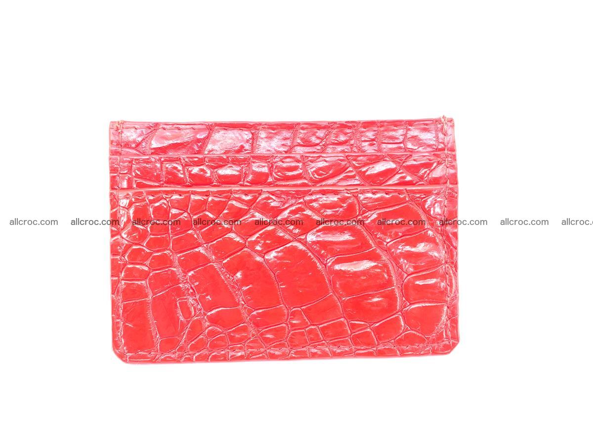 Card holder from Siamese crocodile skin red color 368 Foto 1