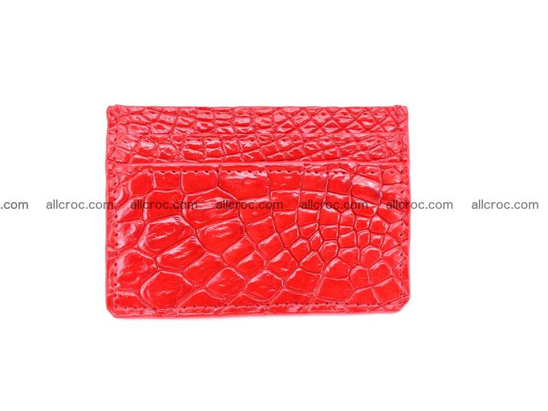 Card holder from Siamese crocodile skin red color 368