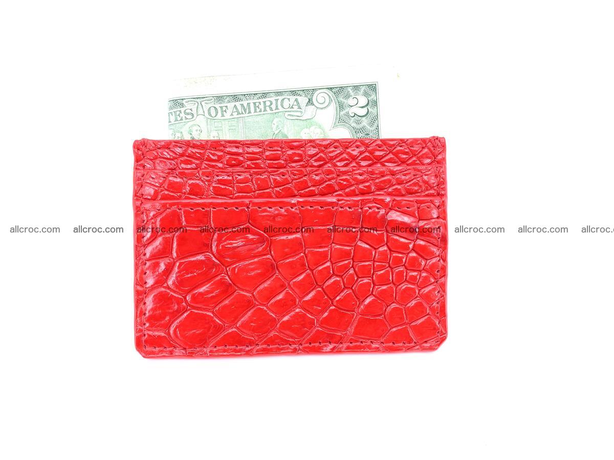 Card holder from Siamese crocodile skin red color 368 Foto 3