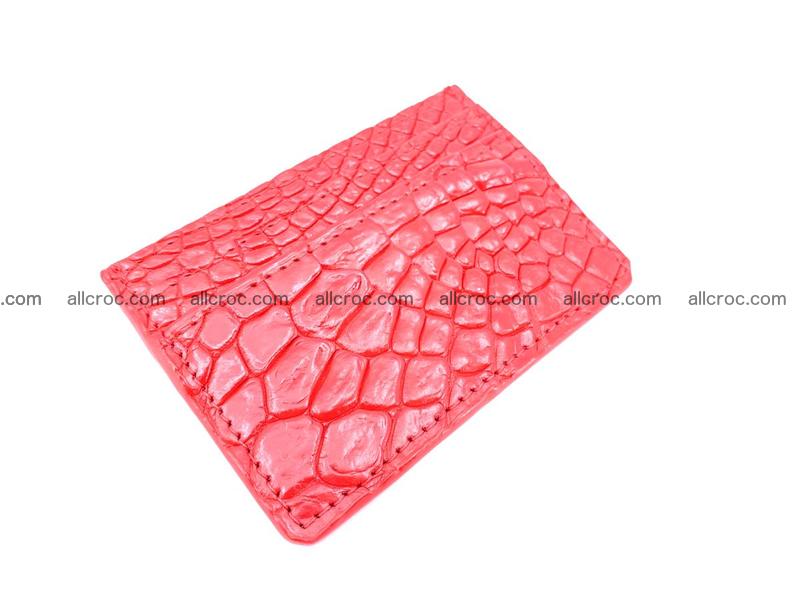 Card holder from Siamese crocodile skin red color 368