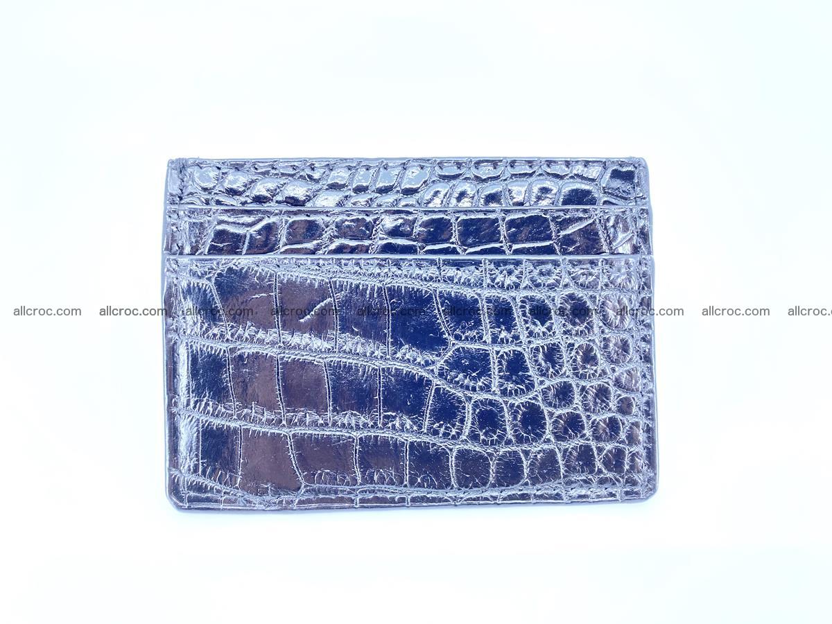 crocodile skin card holder black color 375 Foto 3