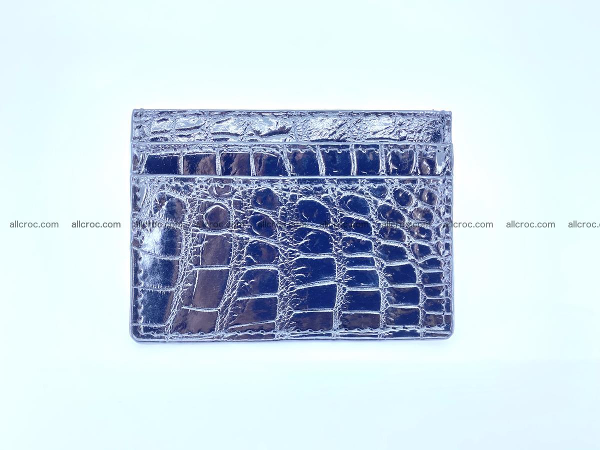 crocodile skin card holder black color 375 Foto 1