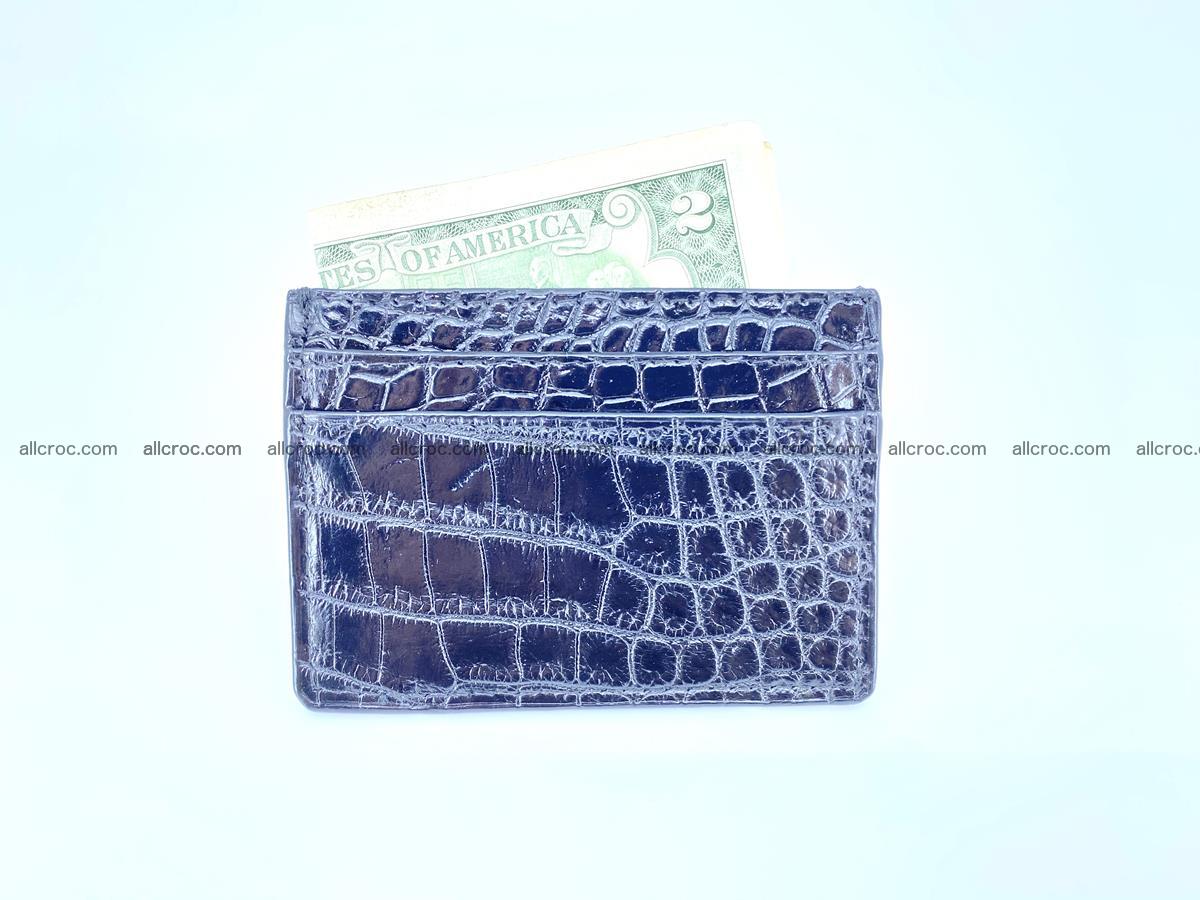 crocodile skin card holder black color 375 Foto 2