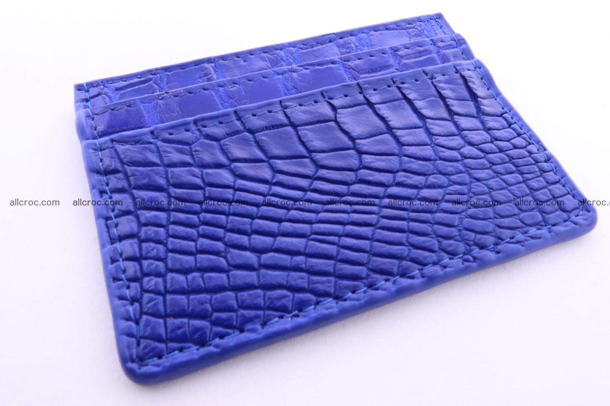 Card holder from Siamese crocodile skin blue color 369 Foto 0